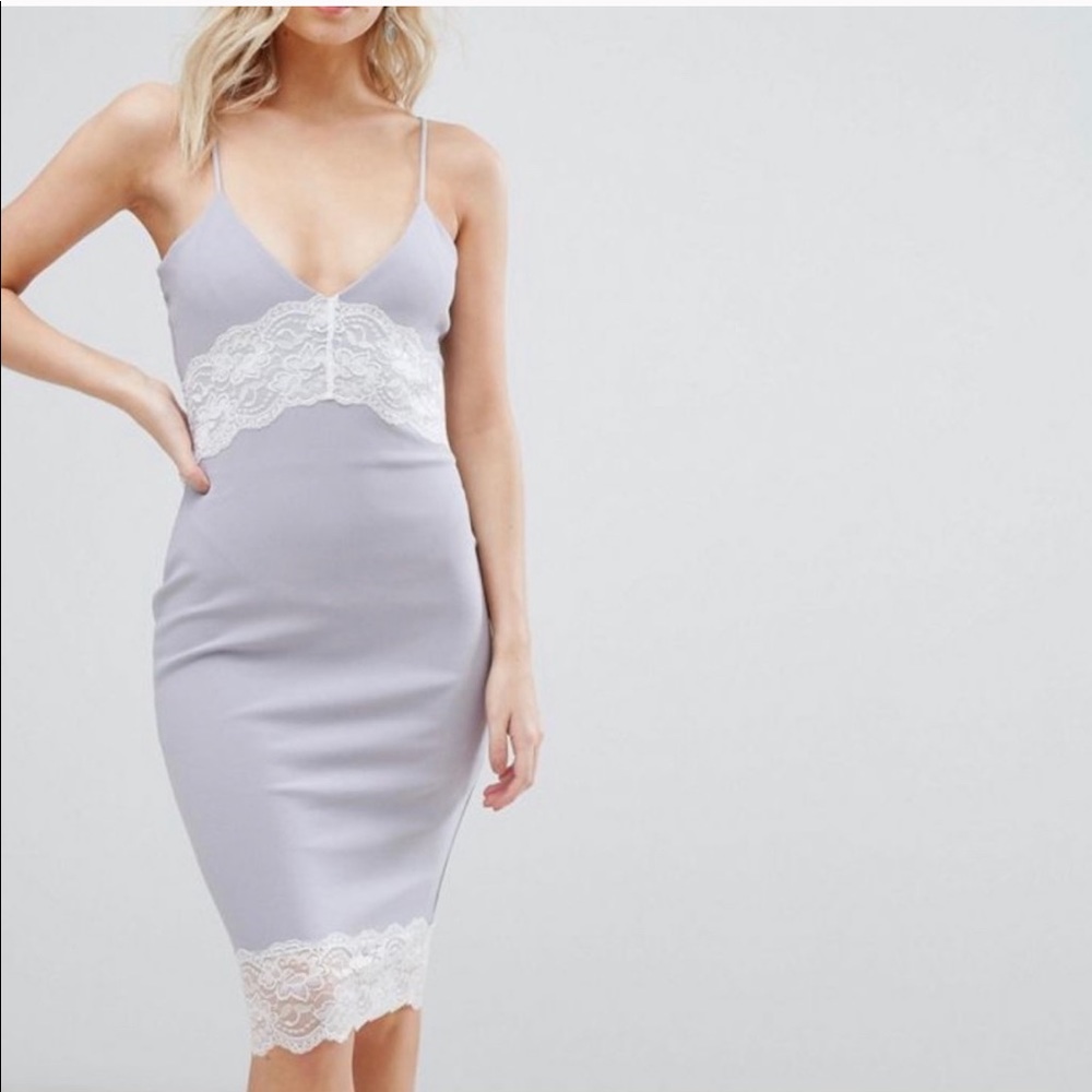 Missguided Petite Lace Purple Dress